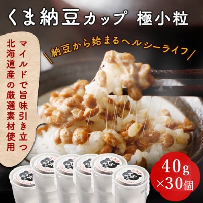 【毎月定期便】北海道くま納豆(極小粒)ミニカップ30個全3回