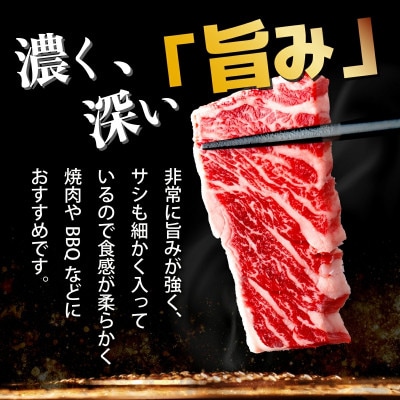 登別産国産牛ブランド【登別牧場ゆの牛(うし)】手切りカルビスライス　500g(250g×2P)