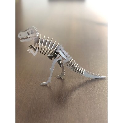 【ものづくり体験】ステンレス製恐竜組立キット「ミツワサウルス」オリジナル木津川市シンボルマーク入り