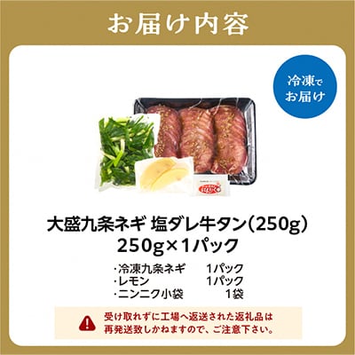 京都人気焼肉店!九条ネギ付き!塩ダレ牛タン　250gセット