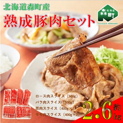 【2024年8月上旬発送】北海道森町産熟成豚肉セット約2.6kg