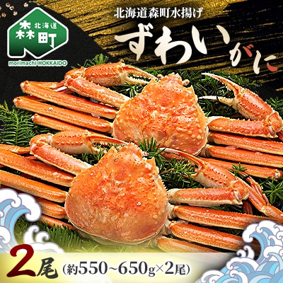 北海道森町水揚げずわいがに2尾(約550～650g)