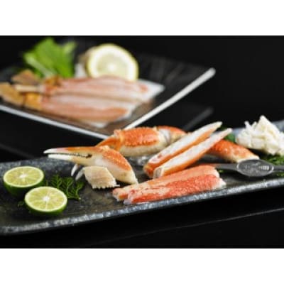 北海道森町水揚げずわいがにセット　姿(ボイル)2尾　ポーション(生冷)約300g