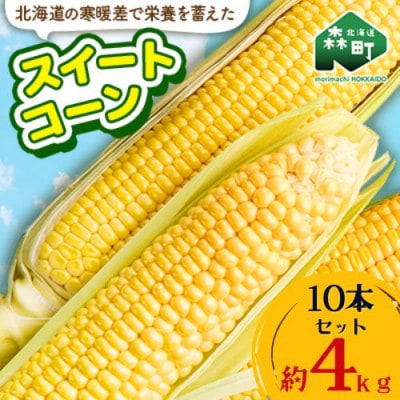 北海道森町産スイートコーン(イエロー)10本セット(約4kg)