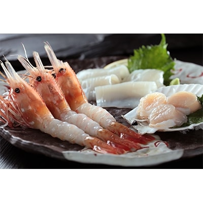 北海道噴火湾産 紅白お刺身セット(ボタン海老大500g・冷凍ホタテ貝柱500g)