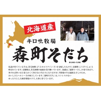 北海道森町産銘柄牛【キロサ牧場 森町そだち】切り落とし肉 1kg