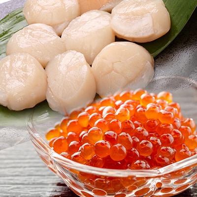 醤油いくら(200g)と刺身用冷凍ほたて貝柱(400g)セット