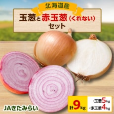 JAきたみらい「玉葱&times;5kg」・「赤玉葱(くれない)&times;4kg」セット