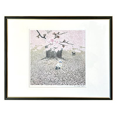 安藤勇寿「花びらの画用紙」額入画(大) | 栃木県佐野市