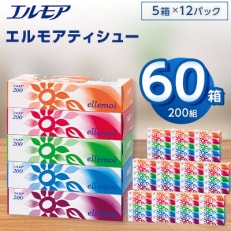 エルモアティシュー200組5箱×12パック(60箱)【離島・沖縄県不可】