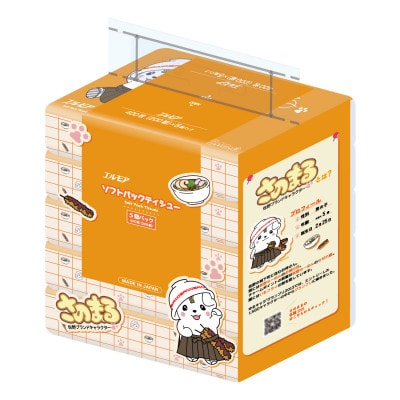 さのまる×エルモアソフトパックティシュー 200組×5個入×18パック【計90個】