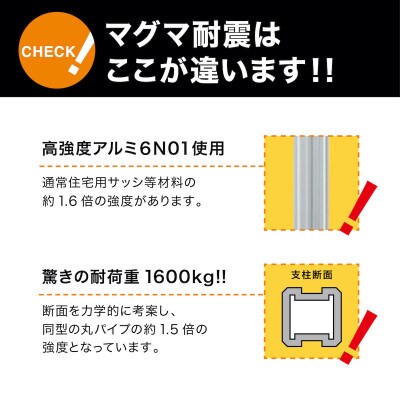 耐震突っ張り棒 マグマ耐震 Sサイズ　2本入り　1セット