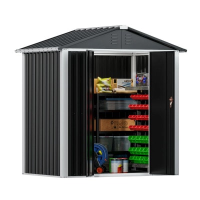物置・収納庫　グレス メタルシェッド　6×4フィート(ダブルドア)　西濃運輸引取のみ