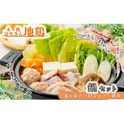 土佐はちきん地鶏 鍋セット(もも肉・むね肉・つくね・ポン酢・スープ・塩)　F6R-080