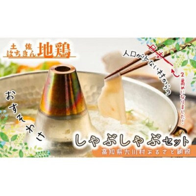 土佐はちきん地鶏しゃぶしゃぶセット(むね肉スライス・つくね・スープ・ポン酢・塩)F6R-081
