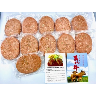 熊本県産和牛　くまもとあか牛100%使用　くまもとあか牛ハンバーグ　150g×11個【南阿蘇村】