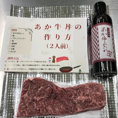 あか牛丼(2人前)セット(あか牛モモ200g あか牛のたれ200ml)(南阿蘇村)