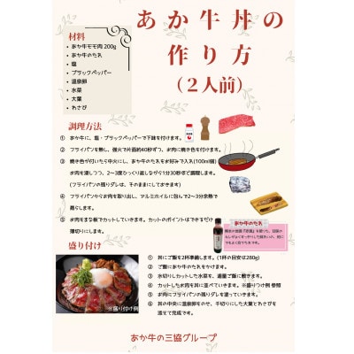 あか牛丼(2人前)セット(あか牛モモ200g あか牛のたれ200ml)(南阿蘇村)