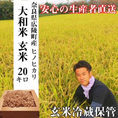 令和6年産 色彩選別加工済大和米 奈良県広陵町ヒノヒカリ玄米20kg