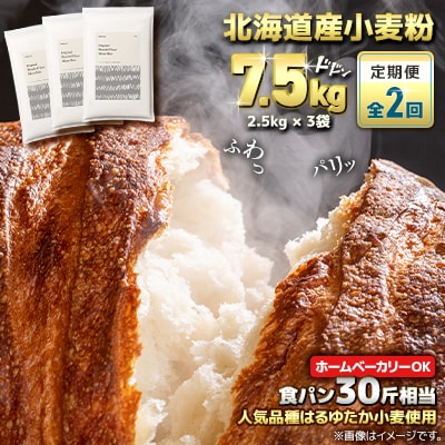【毎月定期便】北海道産 はるゆたかブレンド小麦粉 シルバーライズ(パン用強力粉)7.5kg全2回