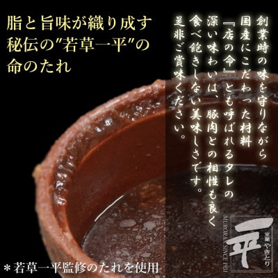 北海道産豚を使用したやきとり一平の室蘭やきとり炭火たれ焼き100本