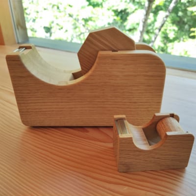 【オークヴィレッジ】テープカッター 大&小セット ナチュラル c119