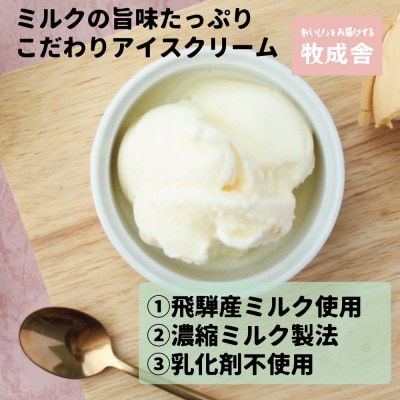 <牧成舎>飛騨の牛乳屋が作る、ミルクの旨味たっぷりアイスクリーム贅沢セット b607