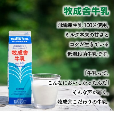 【2週間毎定期便】牧成舎　低温殺菌牛乳3本全6回