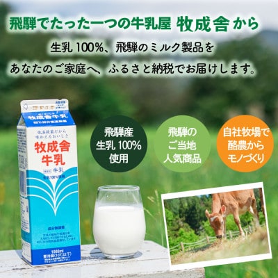 【2ヵ月毎定期便】牧成舎牛乳2本&のむヨーグルト1本全6回