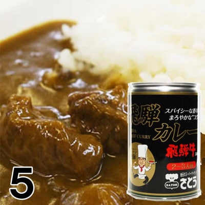 キッチン飛騨監修 さとうオリジナル 飛騨牛カレー缶×5缶セット レトルトカレー CY013