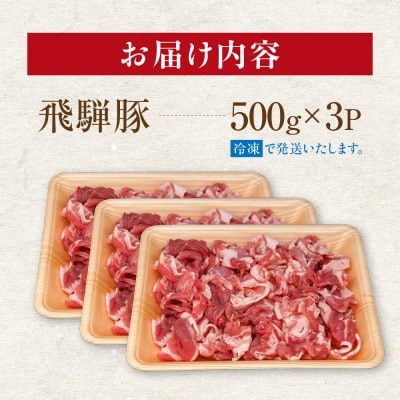 飛騨豚 こま切れ 切り落とし 1.5kg 小分け 500g×3パック  国産 豚肉 CY051