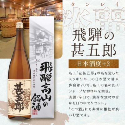 飛騨の辛口地酒一升瓶飲み比べセット　1800ml×2本 FB029