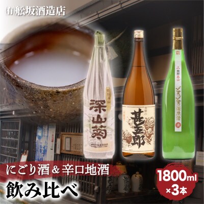 濃厚なにごり酒とスッキリ辛口地酒飲み比べセット 1800ml×3本  TR4328