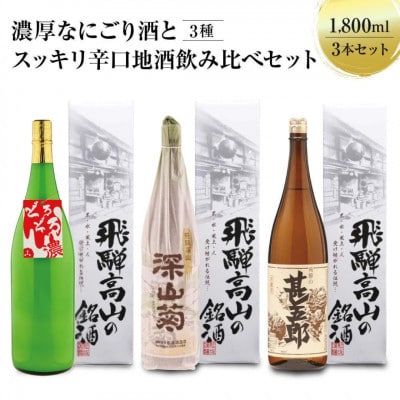 濃厚なにごり酒とスッキリ辛口地酒飲み比べセット 1800ml×3本  FB031