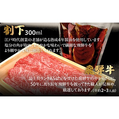 飛騨牛A5ランク すき焼き用 赤身.霜降り 食べ比べ500g 割下300ml TR3282