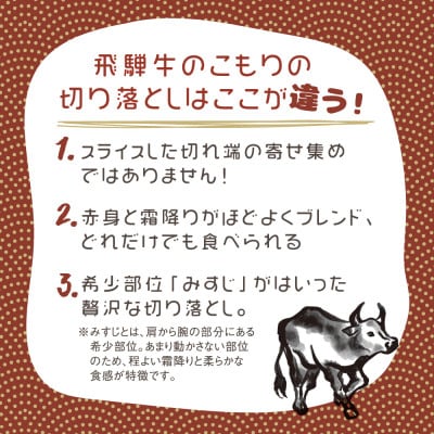 飛騨牛<すきやき・しゃぶしゃぶ用> みすじ・ウデの切り落とし 300g×2パックセット　TR3448