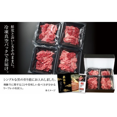 訳あり飛騨牛 焼肉 切落とし600g(150g×4P)使い勝手の良い小分け冷凍真空パック MZ014