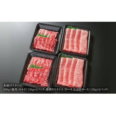 飛騨牛 霜降り・カルビ(スライス/焼肉)150g×4パック 飛騨高山ミート MZ016