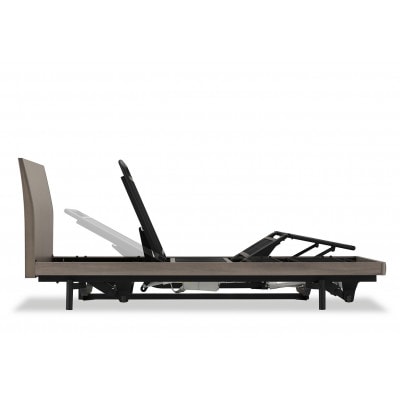 電動ベッド グランサスGS-02F(2M) レッグタイプマットレス付シングル グレー/ウォールナット
