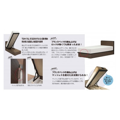フランスベッドセット(S) BG-001 TS(跳上タイプ260mm) 選べるマットレス付き