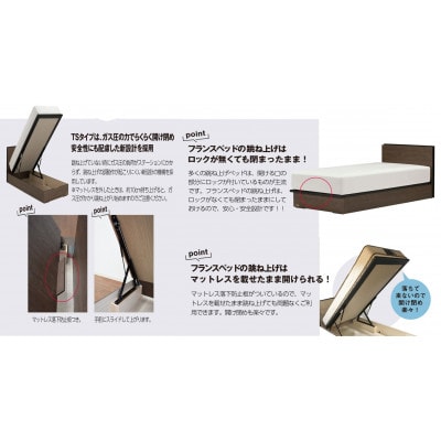 フランスベッドセット(M) BG-002 TS(跳上タイプ260mm) 選べるマットレス付き
