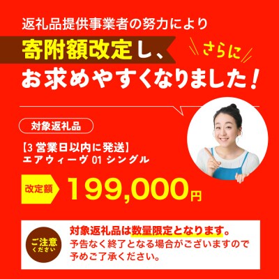 【3営業日以内に発送】エアウィーヴ01 シングル