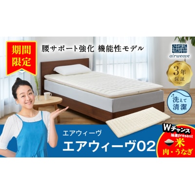 【期間限定 幸田町感謝祭】エアウィーヴ 02 クイーン マットレスパッド 寝具