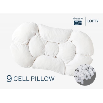 【3号・グレー】ロフテー 「9セルピロー エラスティックパイプ×エアファイバー(枕カバー付き)」