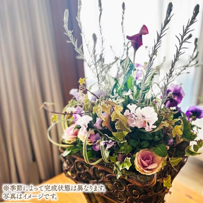 Botanical Mélange ～お花とリーフが調和する根付き植物アレンジメント～