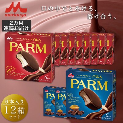 【毎月定期便】【65】パルム マルチ 6本入×9箱/チョコレート&チョコレート 6本入×3箱全2回