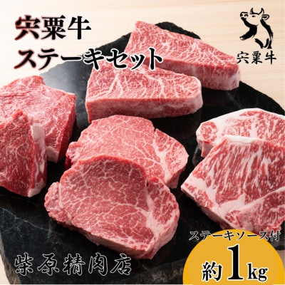 宍粟牛ステーキセット(約1000g)　F8