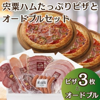 宍粟ハムたっぷりピザとオードブルセットJ19