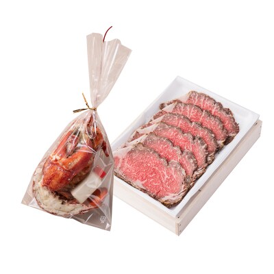 炭火焼ローストビーフとオマール海老J25