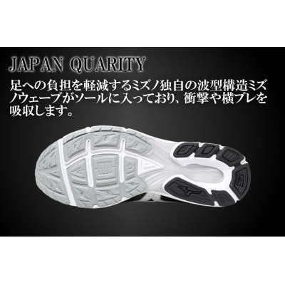 ミズノランニングシューズ【ブラック×メタルシルバー2E】AO12